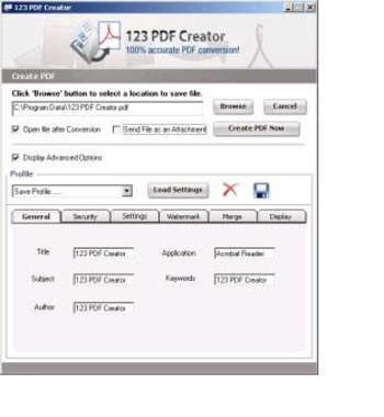 123 PDF Creator screenshot