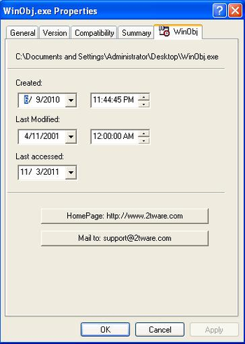 2Tware Change File Date screenshot