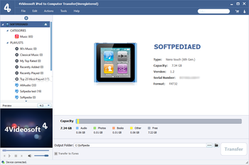 4Videosoft iPod to Computer Transfer screenshot