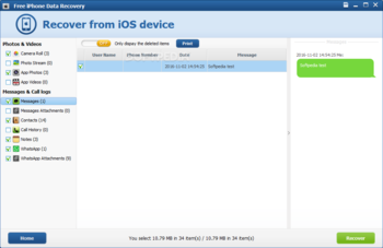 7thShare Free iPhone Data Recovery screenshot 5