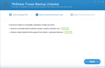 7thShare iTunes Backup Unlocker Pro screenshot 2