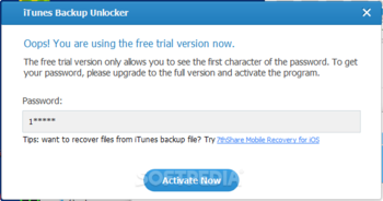 7thShare iTunes Backup Unlocker Pro screenshot 8