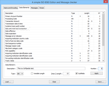 A Simple ISO 8583 Editor and Message checker screenshot 2