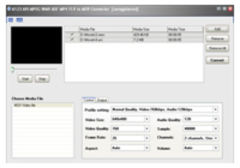 A123 AVI MPEG WMV ASF to MOV Converter screenshot