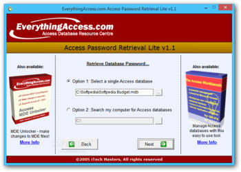 Access Password Retrieval Lite screenshot