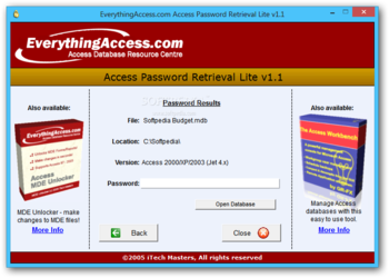 Access Password Retrieval Lite screenshot 2