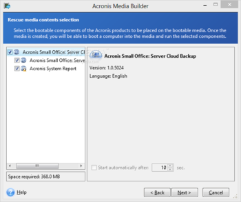 Acronis Small Office: Server Cloud Backup screenshot 12