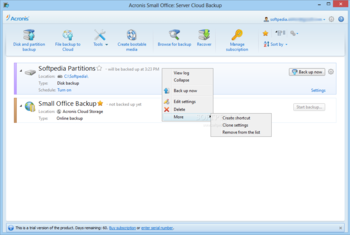 Acronis Small Office: Server Cloud Backup screenshot 4