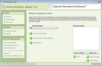 Active Directory Janitor screenshot