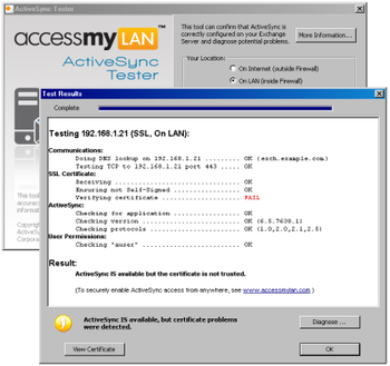 ActiveSync Tester from AccessMyLan screenshot 2