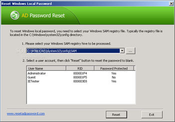 AD Password Reset screenshot 2
