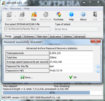 Advanced Archive Password Recovery Professional screenshot 8