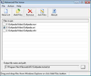 Advanced File Joiner screenshot