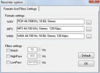 Advanced MP3 / WMA Recorder screenshot