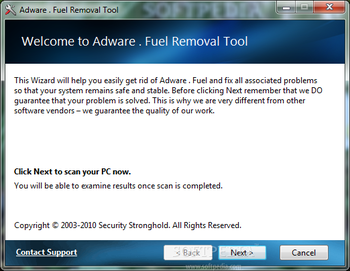 Adware . Fuel Removal Tool screenshot