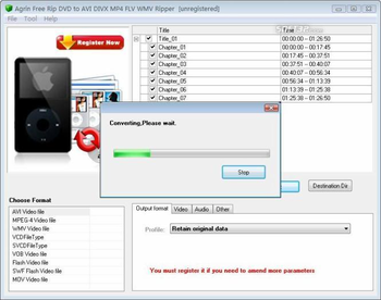 Agrin Free Rip DVD to AVI DIVX MP4 FLV screenshot 2