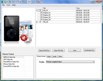 Agrin Rip DVD to iPod iPhone 3GP Ripper screenshot