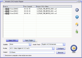 Amadis DVD Audio Ripper screenshot