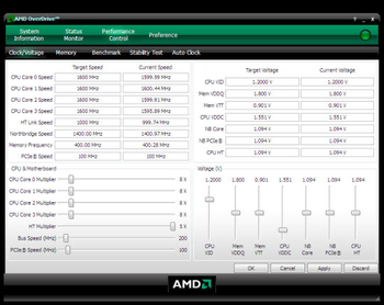 AMD OverDrive screenshot