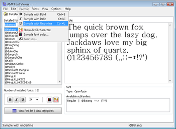 AMP Font Viewer screenshot 2