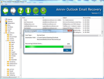 Amrev Outlook Email Recovery screenshot