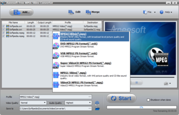 Aneesoft Free MPEG Video Converter screenshot 2