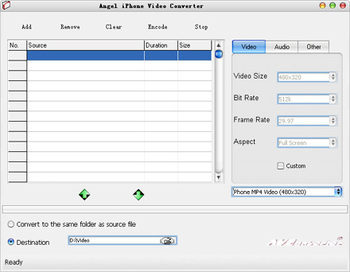 Angel iPhone Video Converter screenshot