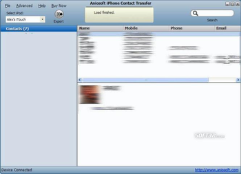Aniosoft iPhone Contacts Transfer screenshot 2