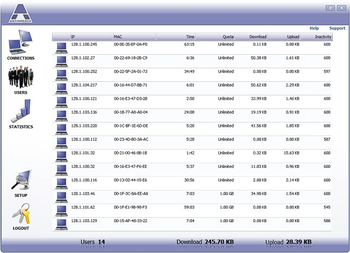 Antamedia Bandwidth Manager Software screenshot