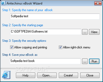 Antechinus eBook Wizard screenshot
