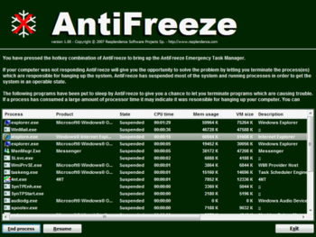 AntiFreeze screenshot