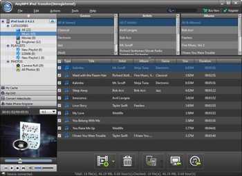 AnyMP4 iPod Transfer screenshot