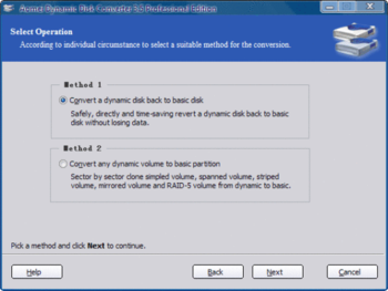 Aomei Dynamic Disk Converter Professional Edition screenshot