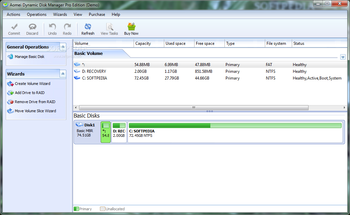 Aomei Dynamic Disk Manager Pro Edition screenshot