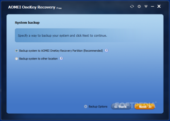 AOMEI OneKey Recovery Free screenshot 2