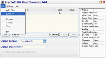 ApecSoft 3GP Flash Converter screenshot 2