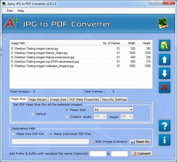 Aplus JPG to PDF Converter screenshot