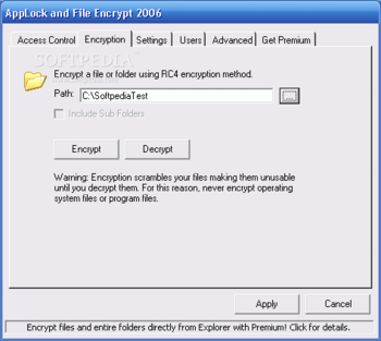 Application Lock and File Encrypt 2006 screenshot 3