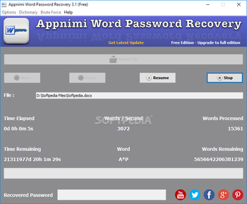 Appnimi Word Password Recovery screenshot