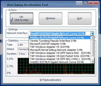 Ares Galaxy Acceleration Tool screenshot 2
