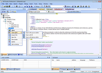 ASP Studio Professional screenshot