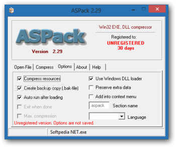 ASPack screenshot 2