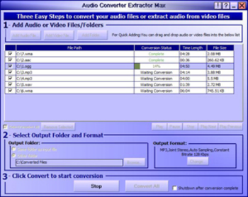 Audio Converter Extractor Max screenshot