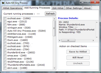 Auto Kill Any Process screenshot