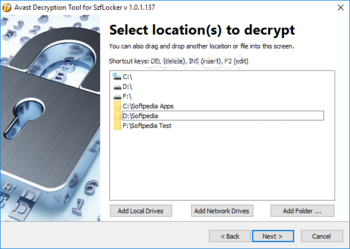 Avast Decryption Tool for SzfLocker Ransomware screenshot 2