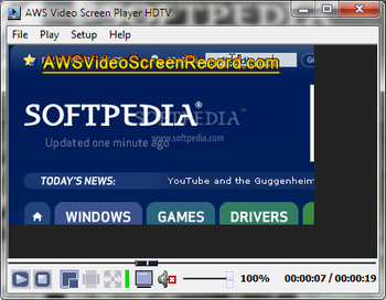 AWS Video Screen Player HDTV screenshot