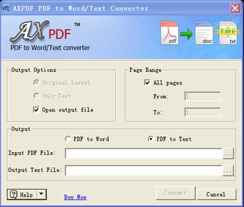 AXPDF PDF to Word Converter screenshot