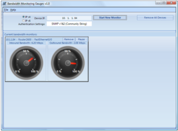 Bandwidth Monitoring Gauges screenshot