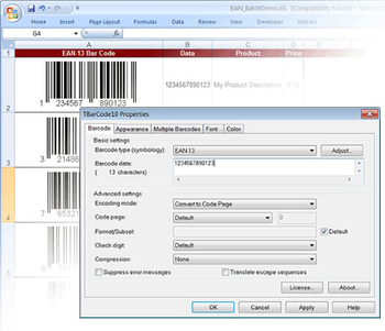 Barcode Generator ActiveX/OCX TBarCode screenshot