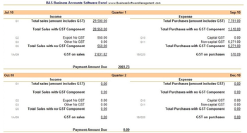 BAS Business Accounts Software Excel screenshot 4